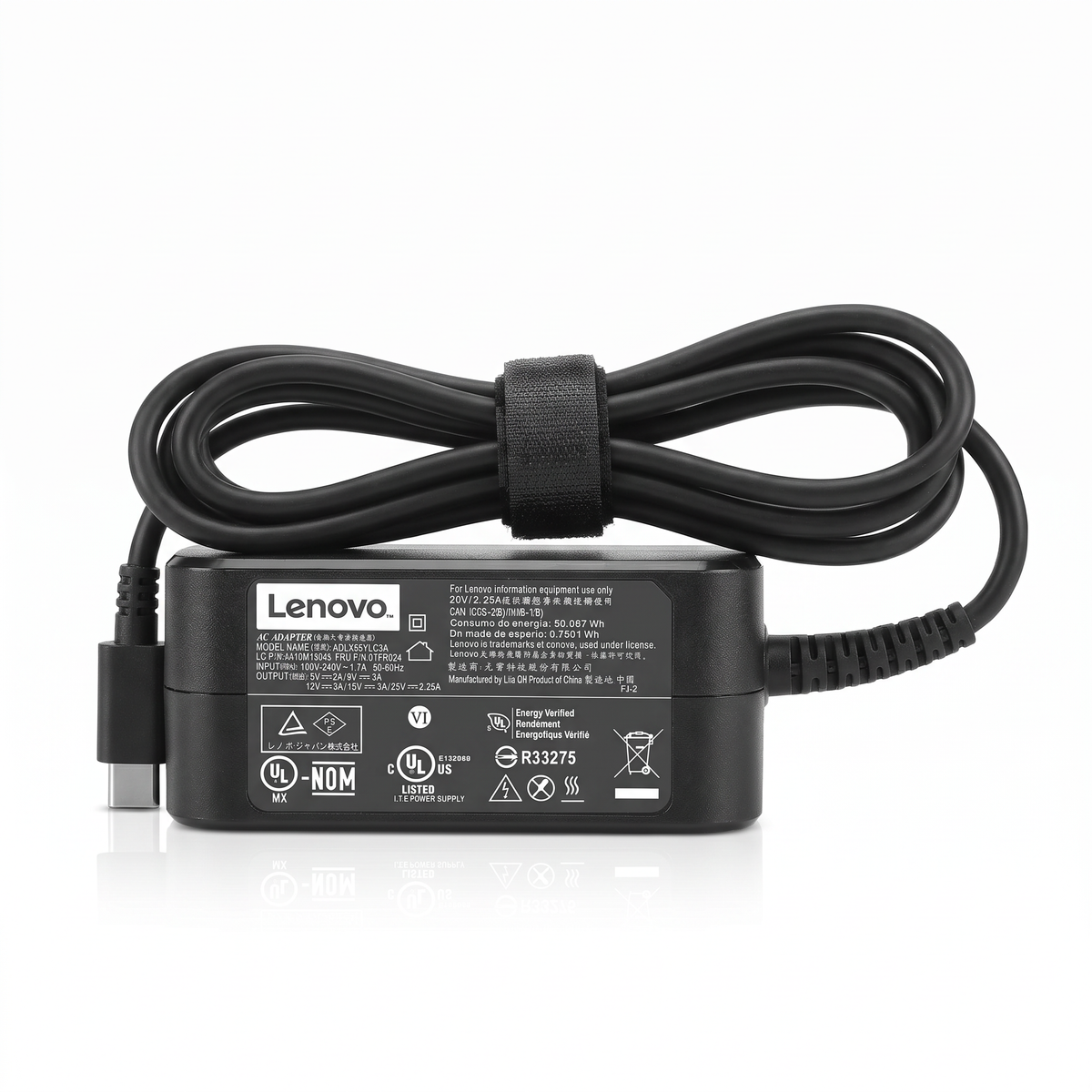 Cargador Lenovo 45W 2.25A – USB-C – vista posterior