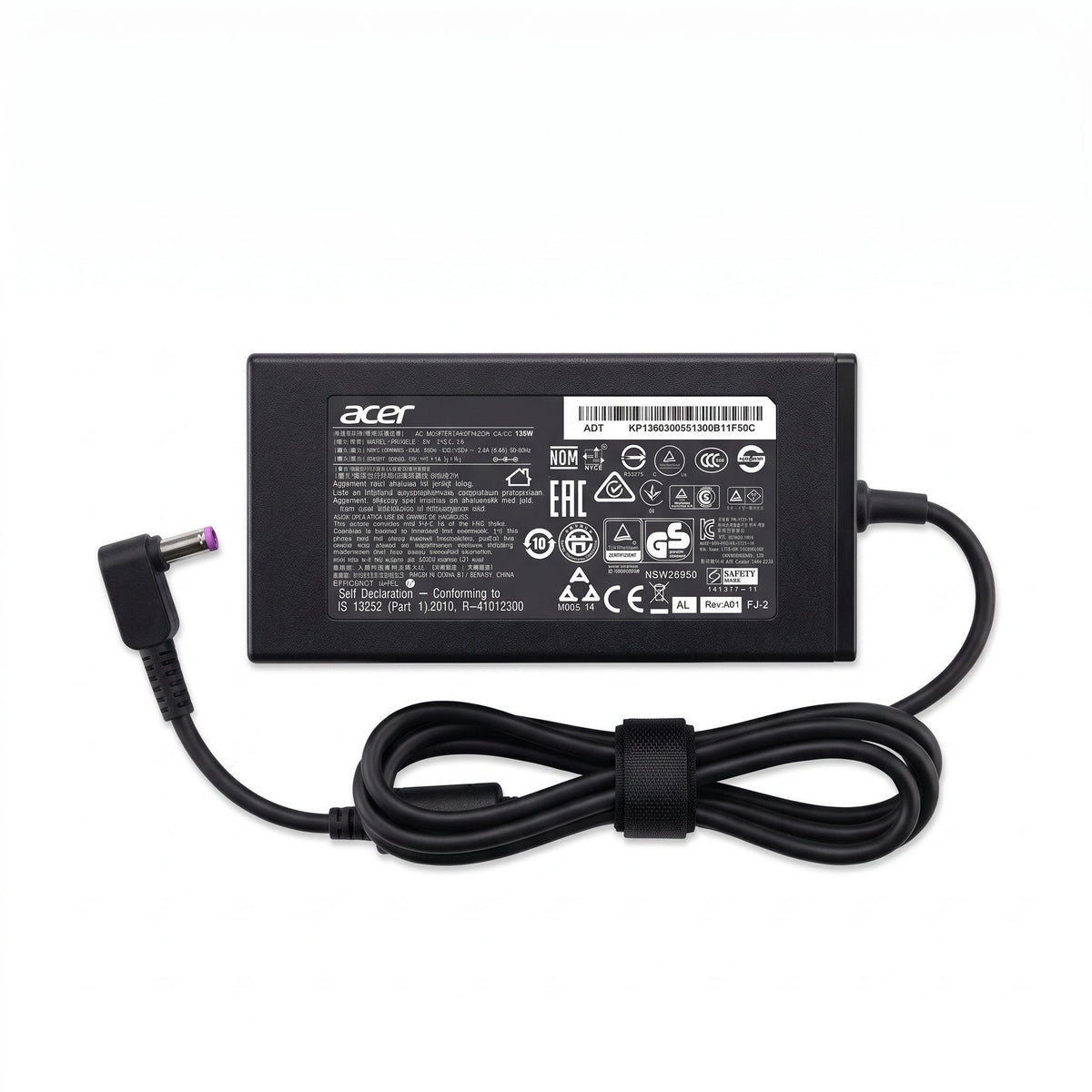Cargador para Laptop Acer 135W 7.1A – Pin 5.5×1.7 mm | OEM Premium - frontal