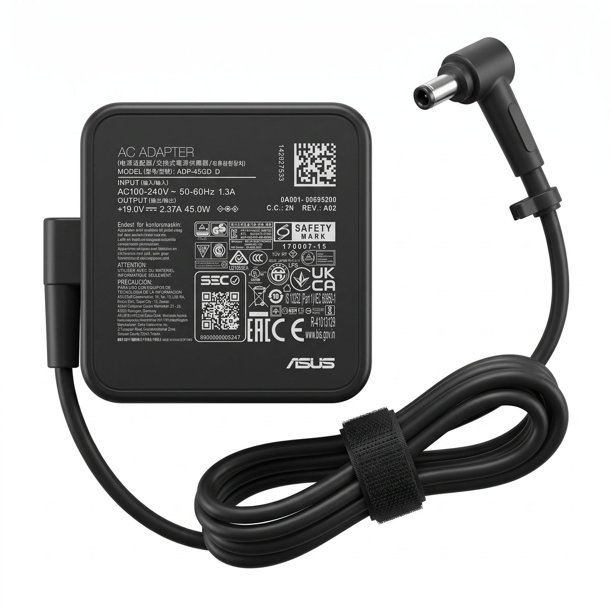 Cargador para Laptop Asus 45W 2.37A – Pin 4.5×3.0 mm | OEM Premium - frontal