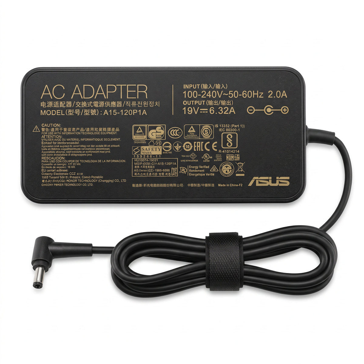 Cargador para Laptop Asus 120W 6.32A – Pin 4.5×3.0 mm | OEM Premium - frontal