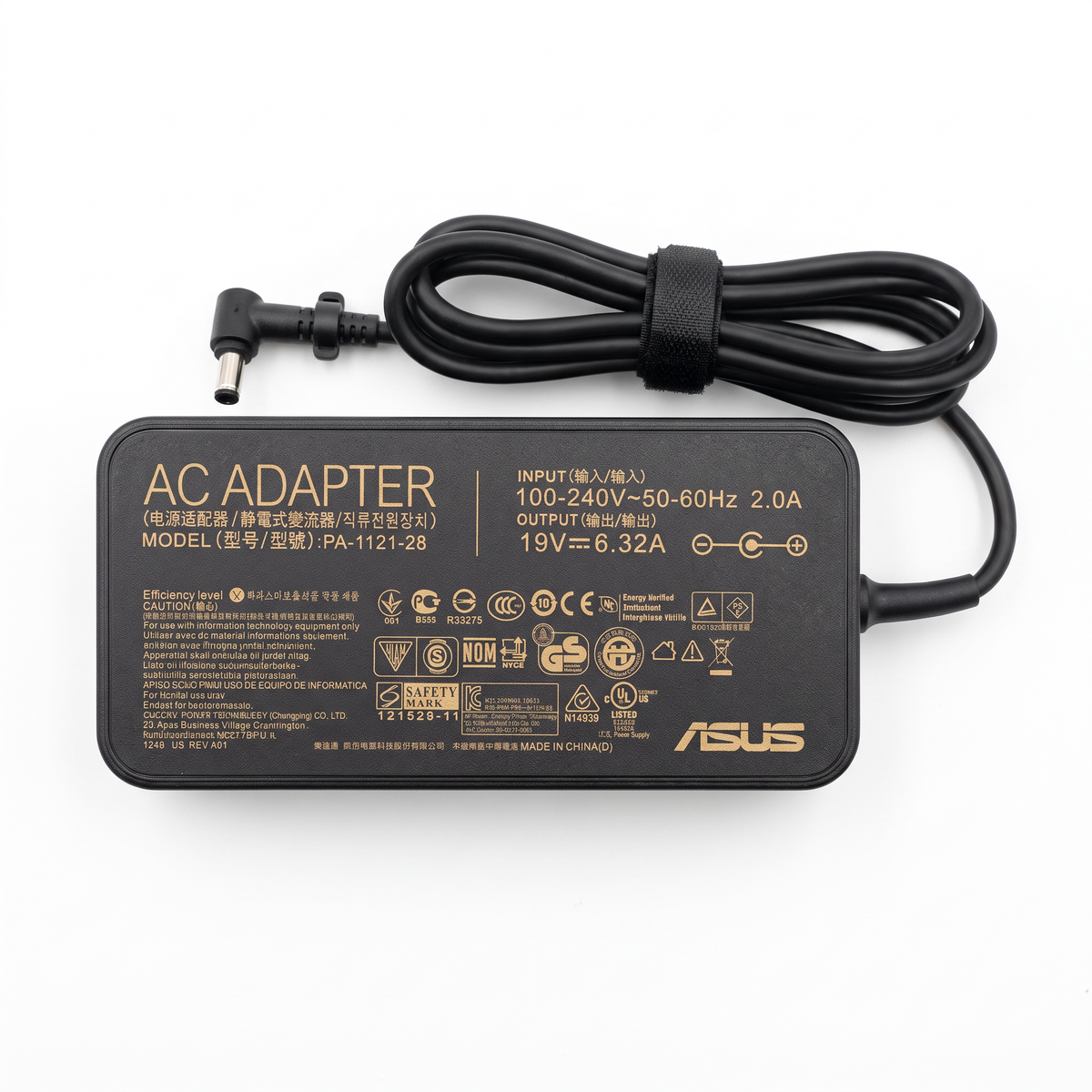 Cargador Asus 120W 6.32A – Pin 4.5×3.0 mm – vista frontal