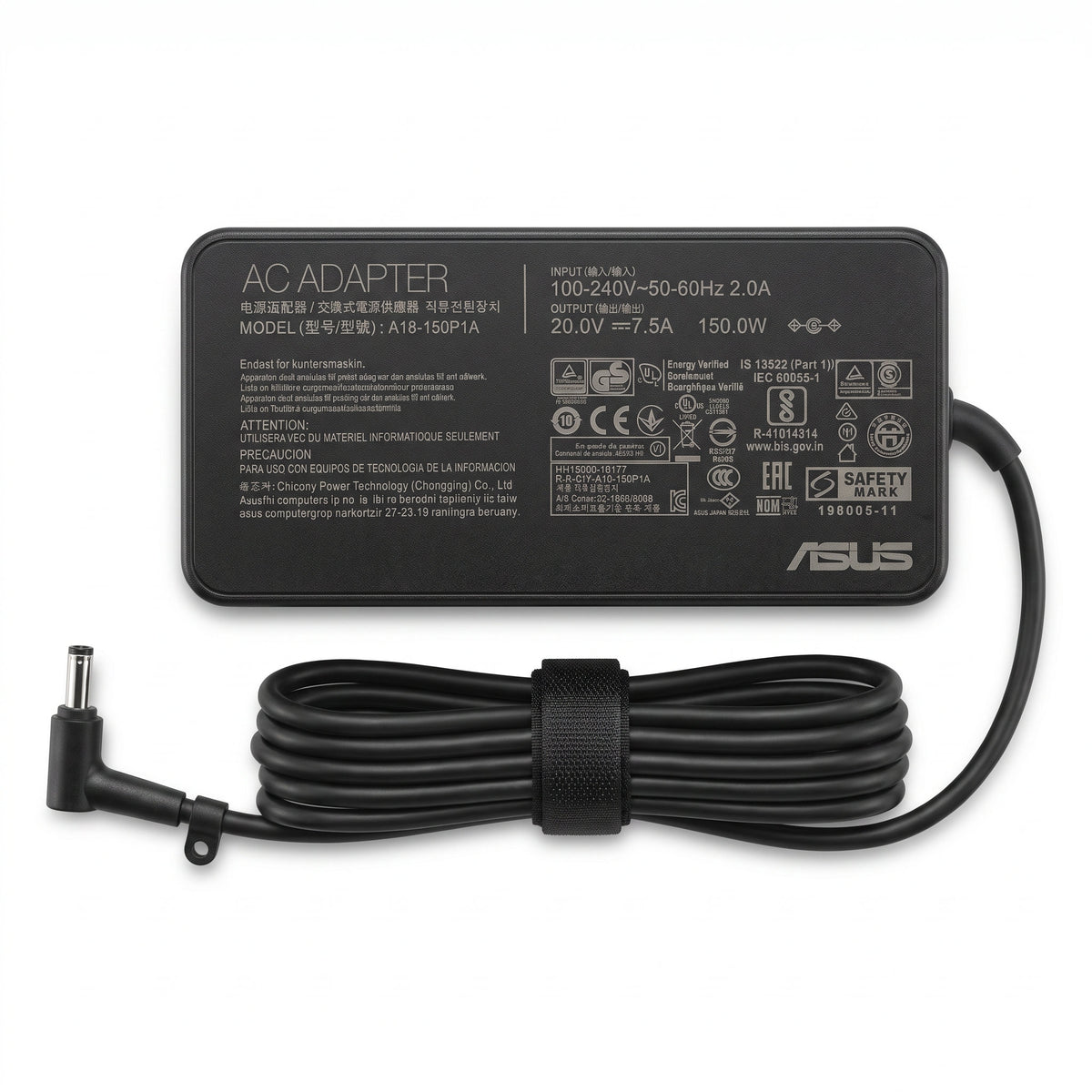 Cargador para Laptop Asus 150W 7.5A – Pin 4.5×3.0 mm | OEM Premium - frontal