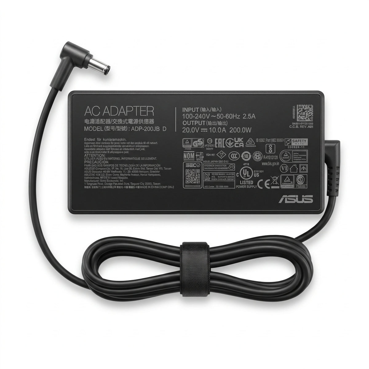 Cargador para Laptop Asus 200W 10A – Pin 6.0×3.7 mm | OEM Premium - frontal