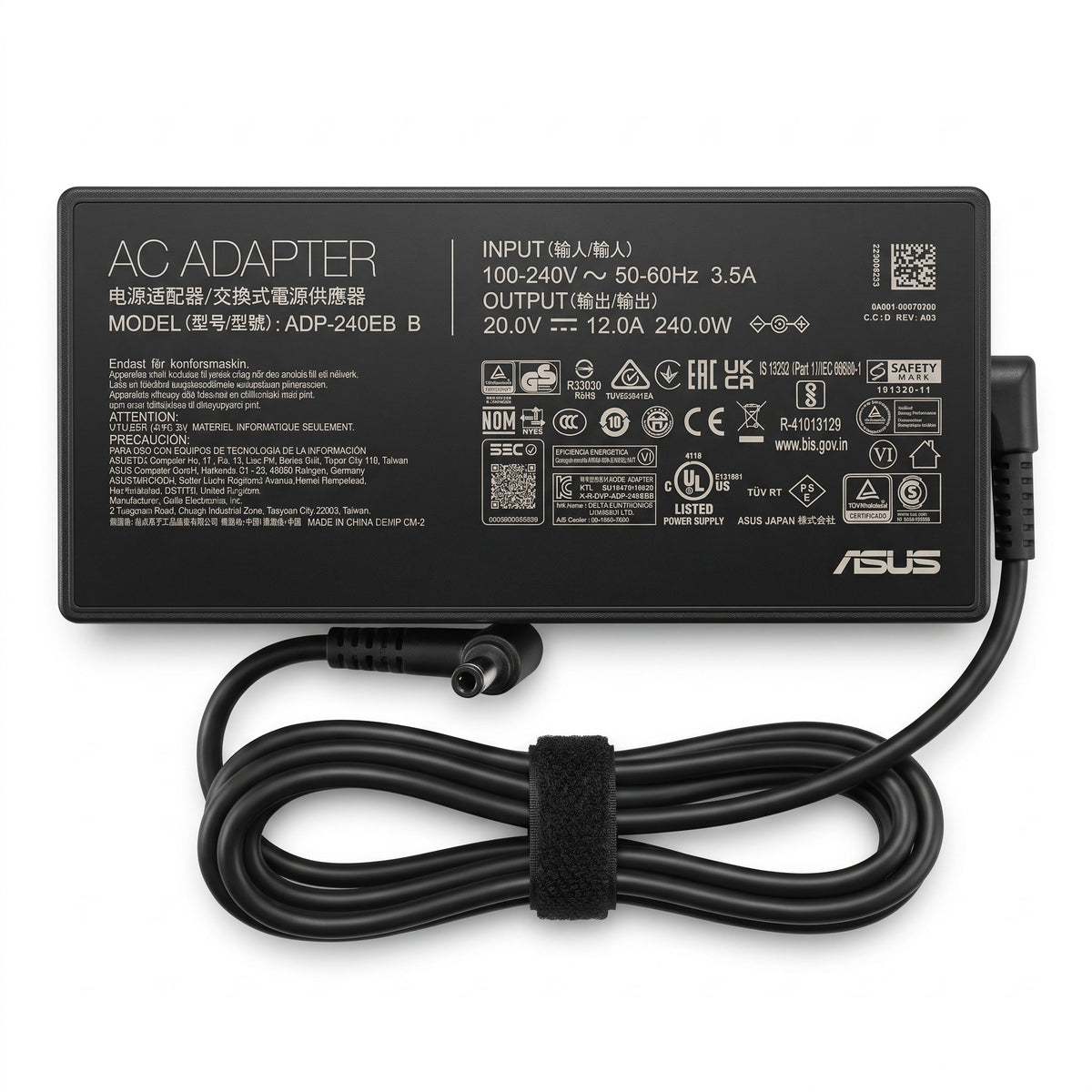 Cargador para Laptop Asus 240W 12A – Pin 6.0×3.7 mm | OEM Premium - frontal