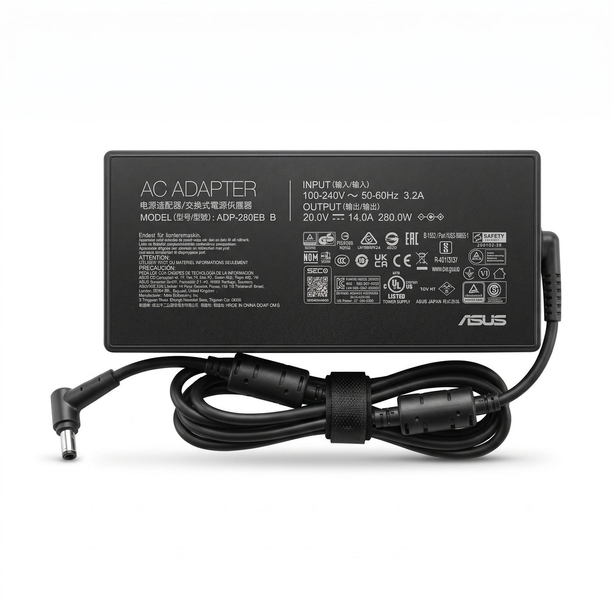 Cargador para Laptop Asus 280W 14A – Pin 6.0×3.7 mm | OEM Premium - frontal
