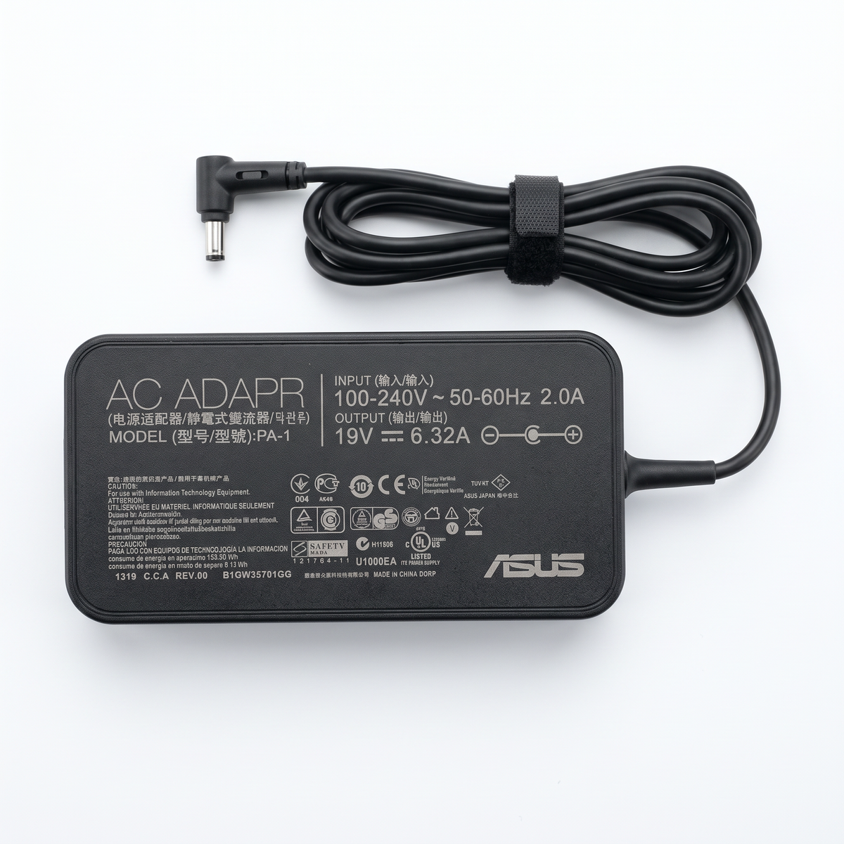 Cargador Asus ROG 120W 6.32A – Pin 6.0×3.7 mm – vista frontal