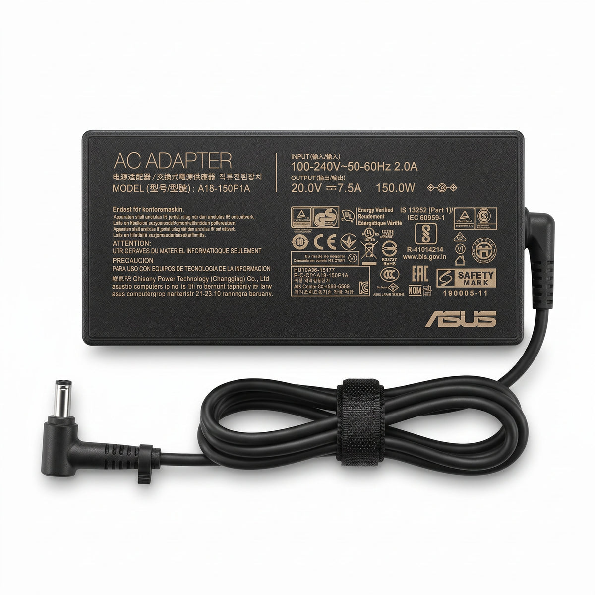 Cargador para Laptop Asus 150W 7.5A – Pin 6.0×3.7 mm | OEM Premium - frontal