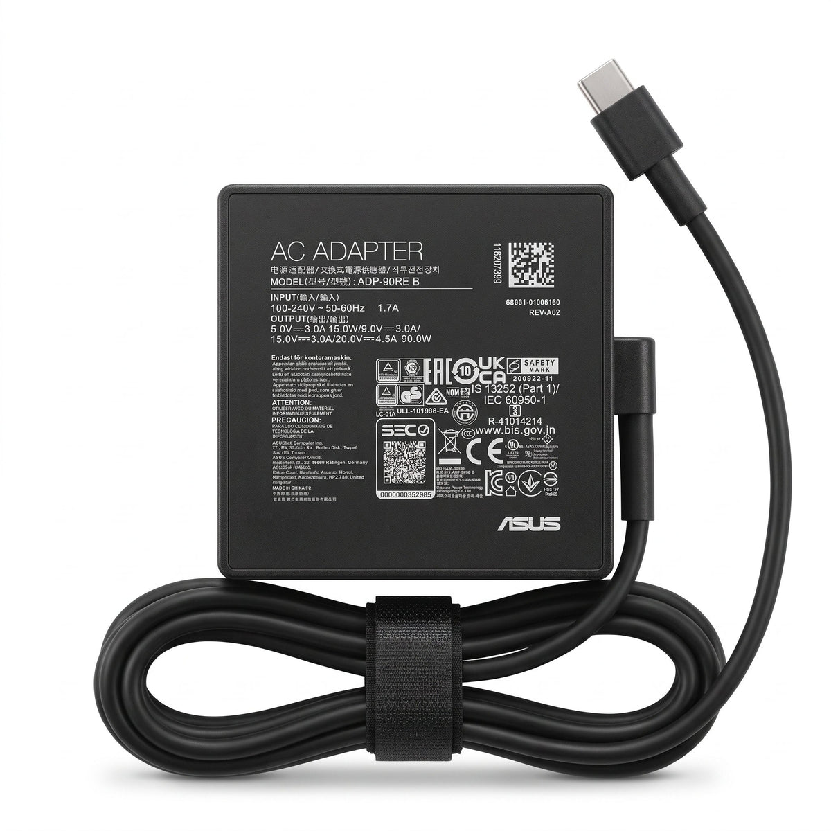 Cargador para Laptop Asus 90W 4.5A – USB-C | OEM Premium - frontal