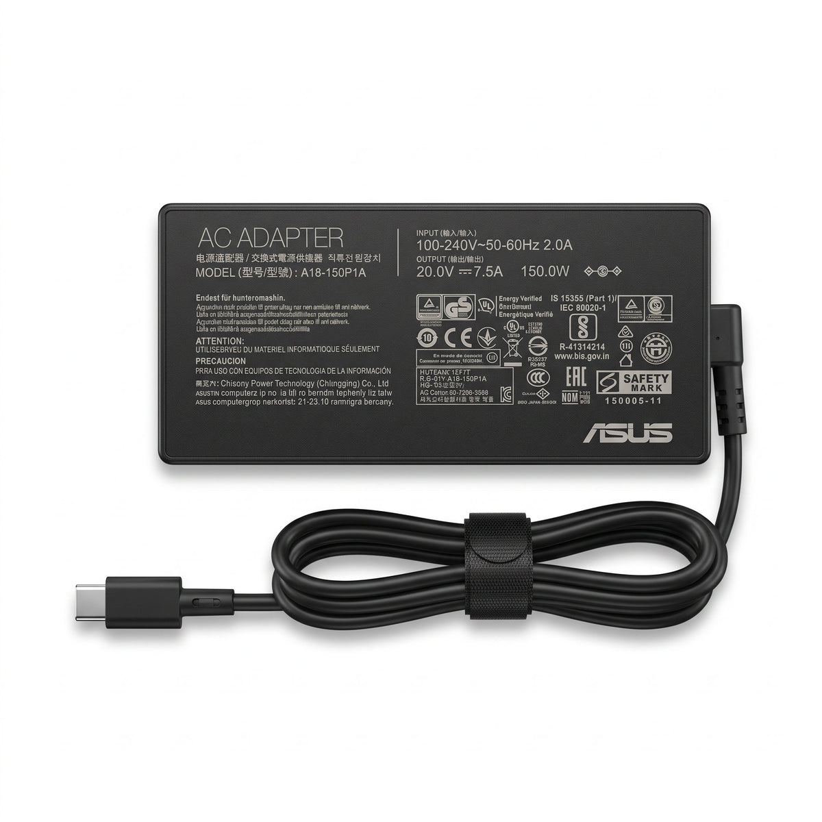 Cargador para Laptop Asus 150W 7.5A – USB-C | OEM Premium - frontal