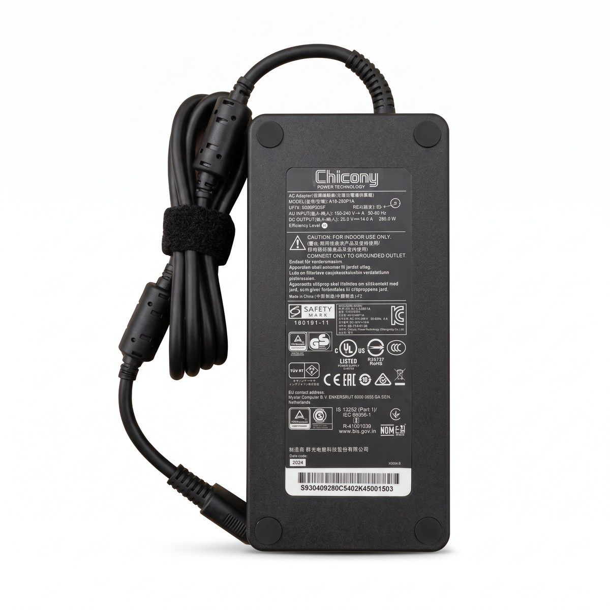 Cargador Chicony 280W 14A – USB – vista frontal