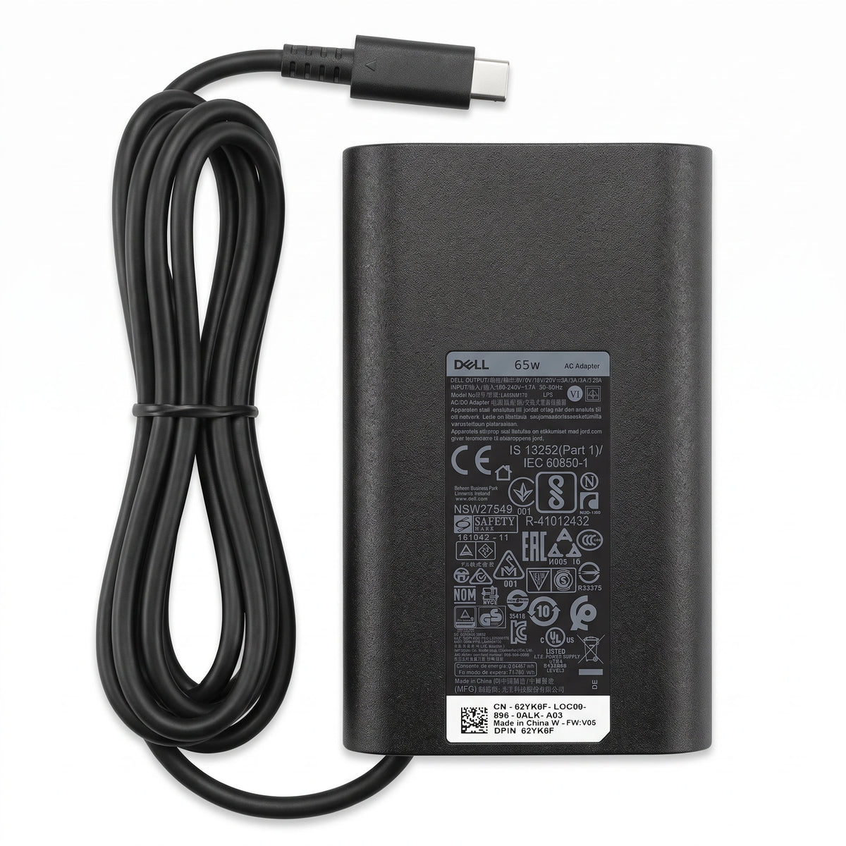 Cargador para Laptop Dell Edge 65W 3.25A – USB-C | OEM Premium - frontal