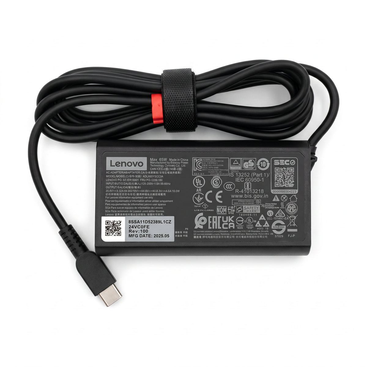 Cargador para Laptop Lenovo Slim 65W 3.25A – USB-C | OEM Premium - frontal