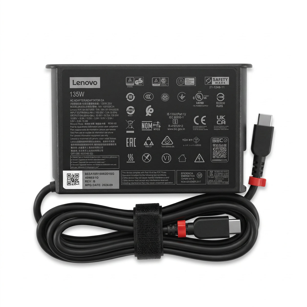 Cargador para Laptop Lenovo Slim 130W 6.75A – USB-C | OEM Premium - frontal