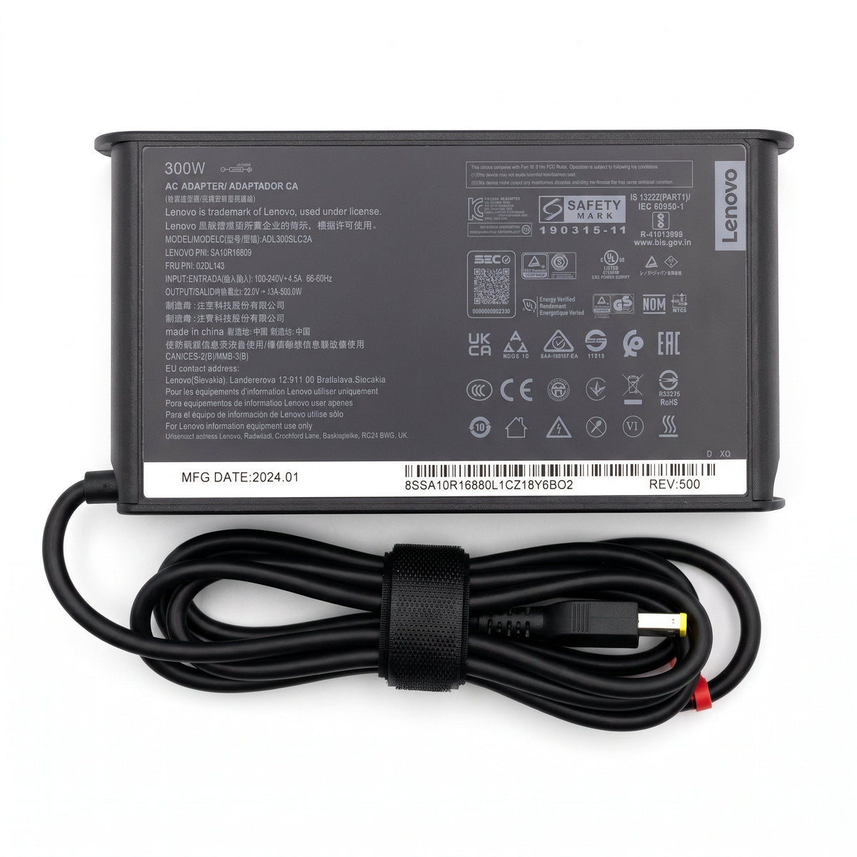 Cargador para Laptop Lenovo Slim 300W 15A – USB | OEM Premium - frontal
