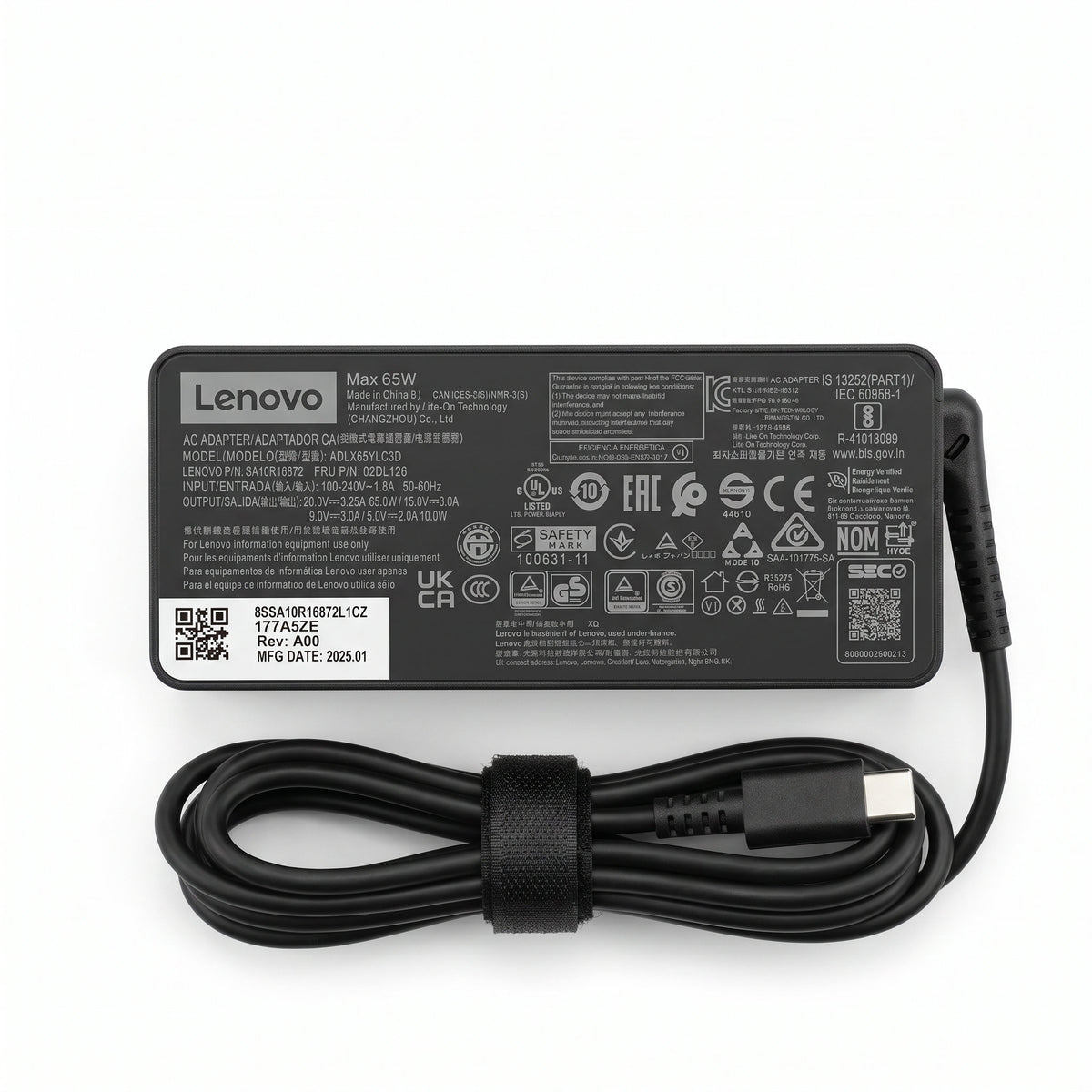 Cargador para Laptop Lenovo 3.25A – USB-C | OEM Premium - frontal