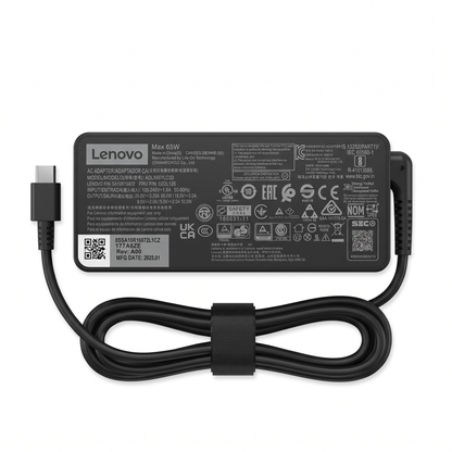 Cargador Lenovo 65W 3.25A – USB-C – vista frontal