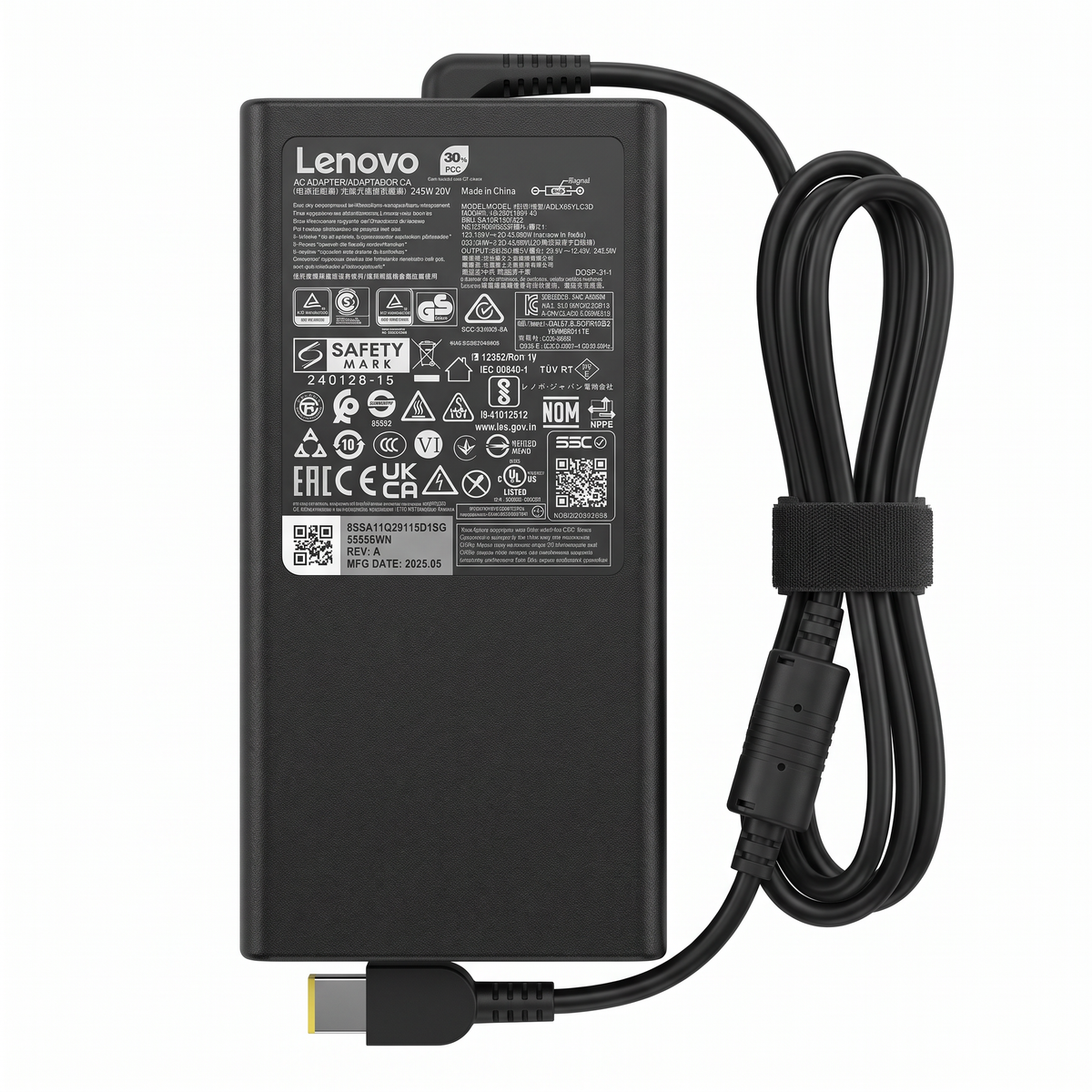 Cargador Lenovo Legion 245W 12.25A – USB – vista frontal
